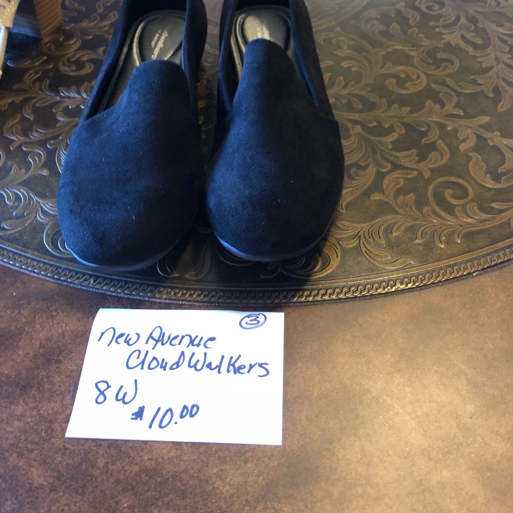 Black suede Flats size 8W